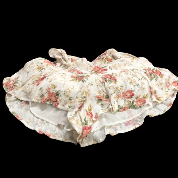 American Eagle Girly Romper, Frilly, Double V Neck Floral Tank Romper SZ XL - Picture 3 of 9